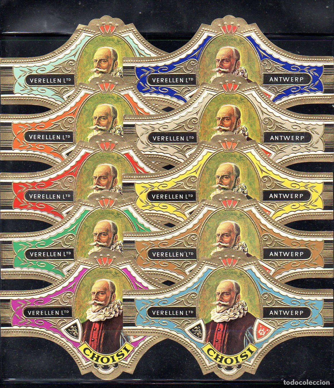 Vitolas de colecci&oacute;n: VERELLEN, VERELLEN CHOISI, SERIE 2&ordf;, GRAN FORMATO, 10 VITOLINAS, SERIE COMPLETA.