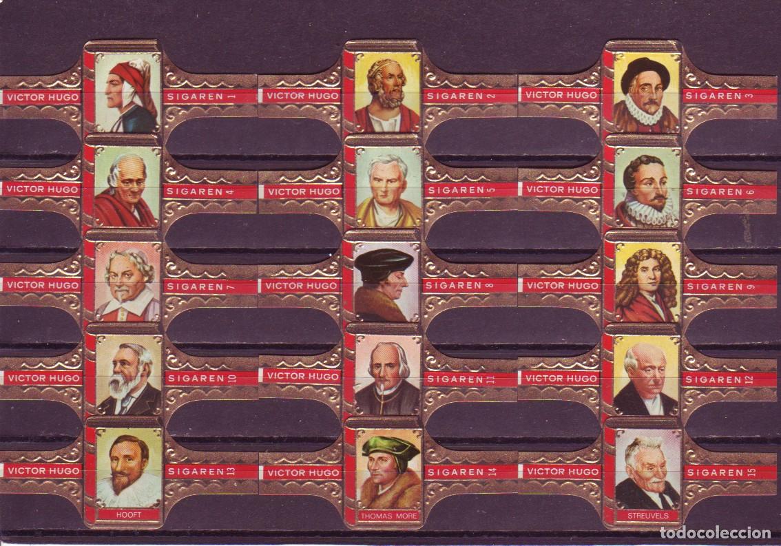 Vitolas de colecci&oacute;n: VICTOR HUGO, LITERATOS, SERIE A, 15 VITOLAS, SERIE COMPLETA.