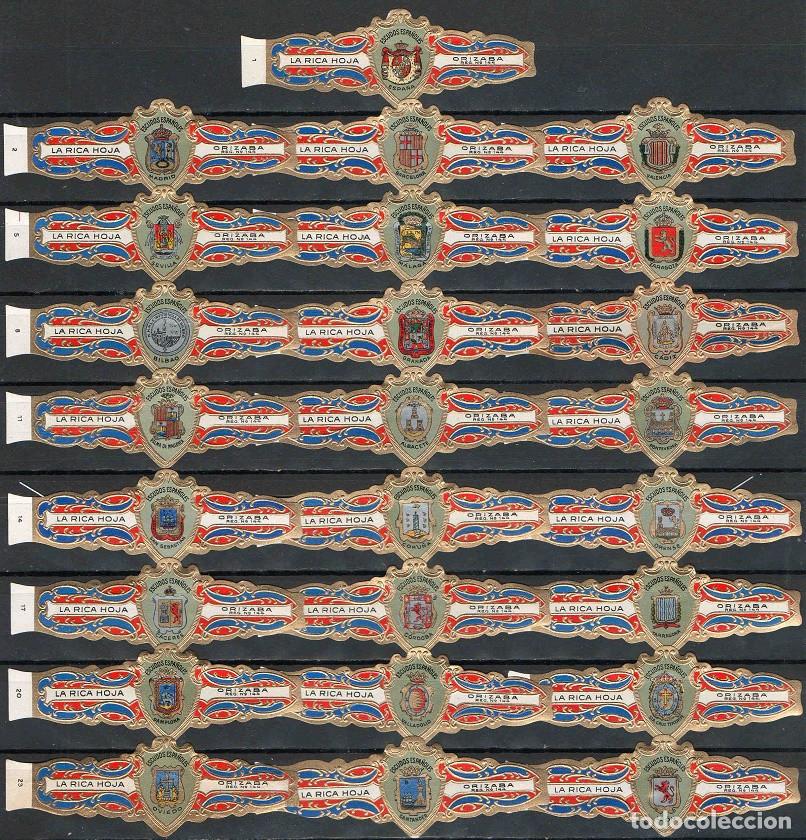 Vitolas de colecci&oacute;n: La Rica Hoja. Serie de vitolas cl&aacute;sicas completa. Escudos de Provincias Espa&ntilde;olas.