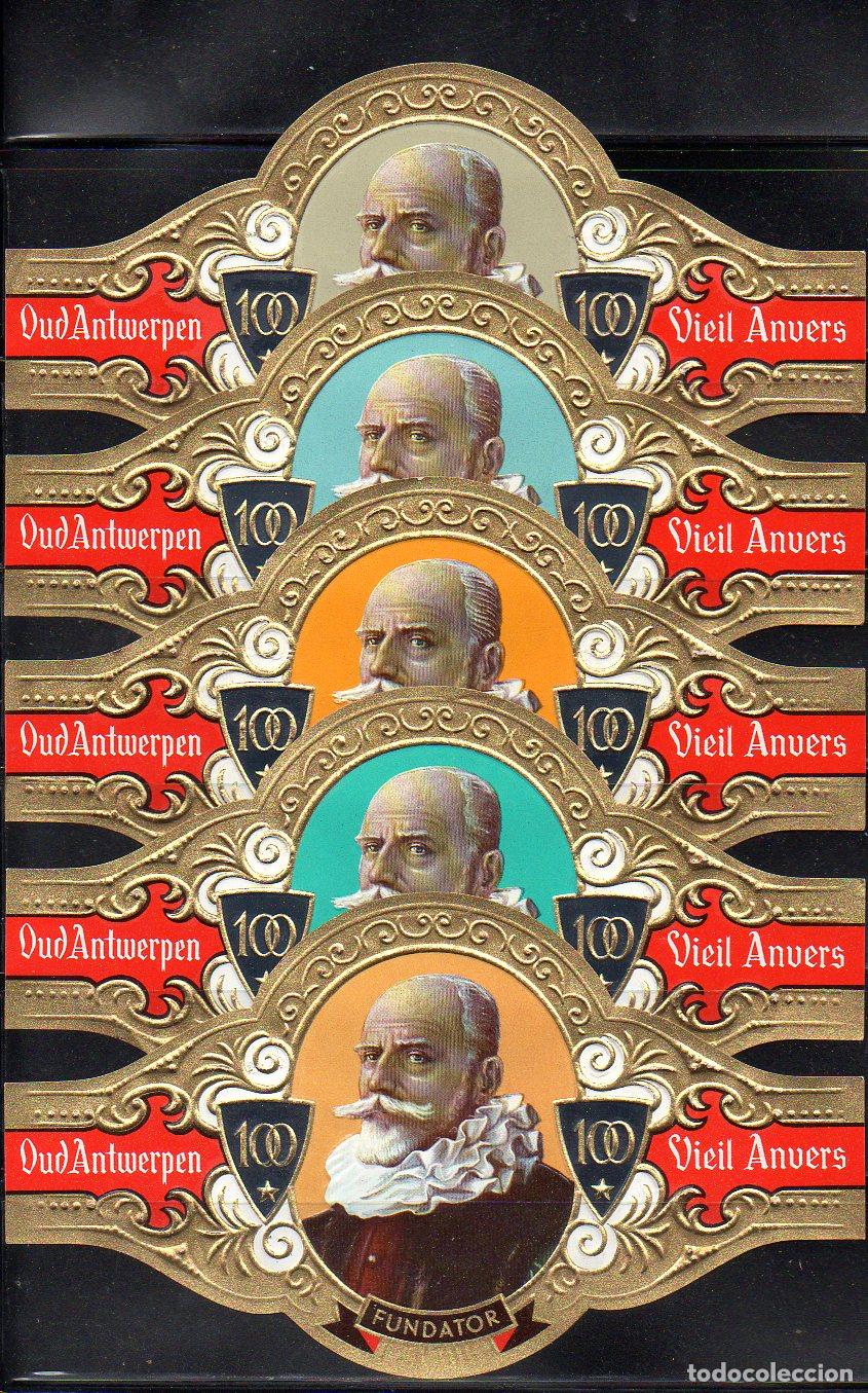 Vitolas de colecci&oacute;n: VIEIL ANVERS, CENTENARIO, GRAN FORMATO, 5 VITOLINAS, SERIE COMPLETA.
