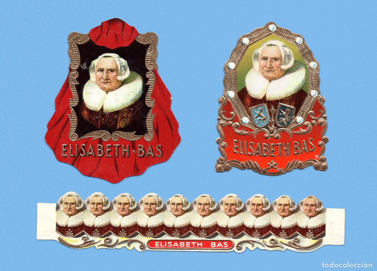 Vitolas de colecci&oacute;n: 3 ETIQUETAS LITOGR&Aacute;FICAS - PROCEDENCIA HOLANDA - MARCA ELISABETH BAS
