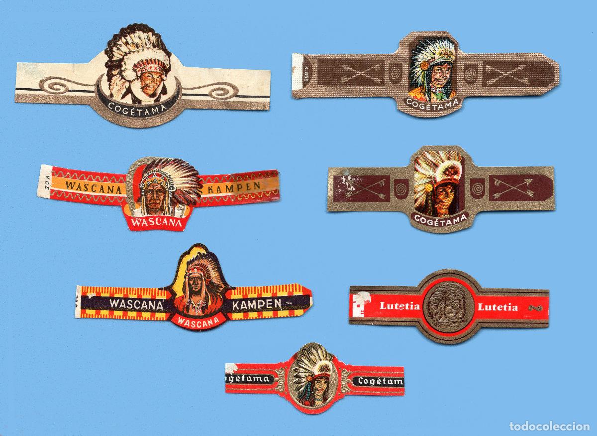 Vitolas de colecci&oacute;n: 7 VITOLAS ANTIGUAS - MARCAS EUROPEAS - TEM&Aacute;TICA INDIOS AMERICANOS