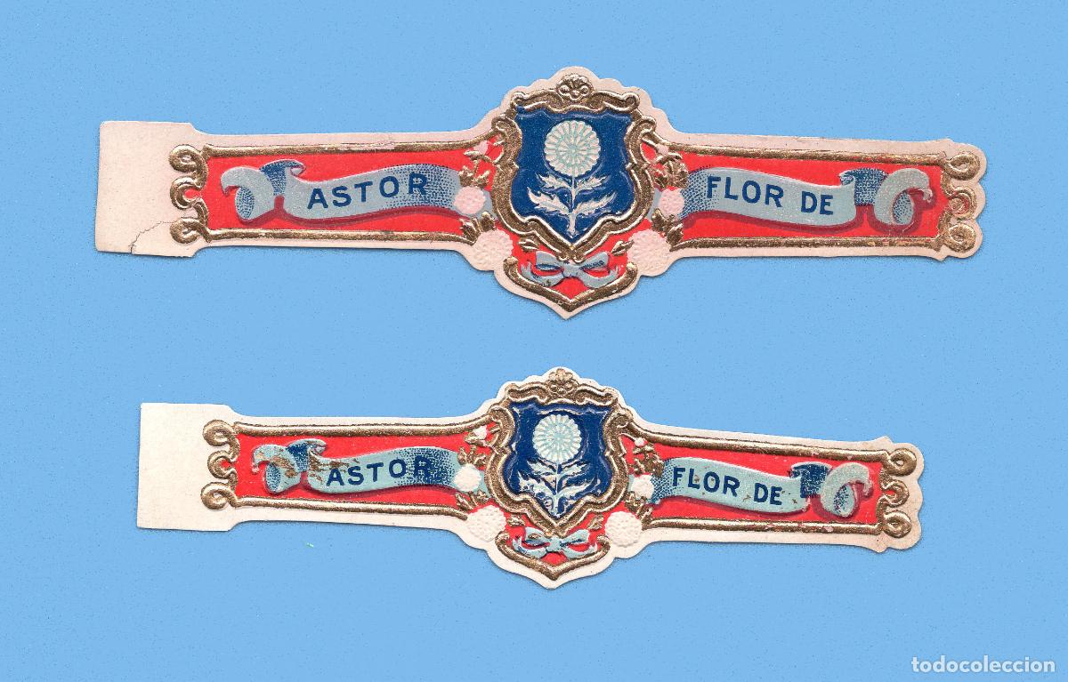 Vitolas de colecci&oacute;n: 2 VITOLAS ANTIGUAS - MARCA FLOR DE ASTOR - TEM&Aacute;TICA FLORES Y PLANTAS
