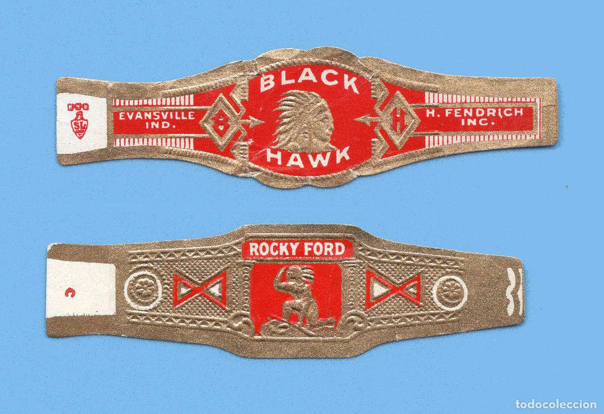 Vitolas de colecci&oacute;n: 2 VITOLAS ANTIGUAS - MARCA BLACK HAWK Y ROCKY FORD - TEM&Aacute;TICA INDIOS AMERICANOS
