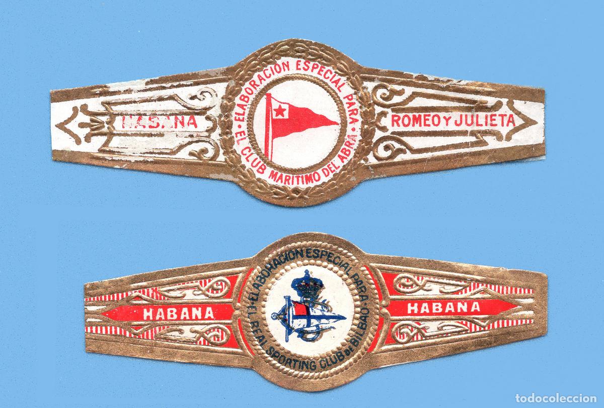 Vitolas de colecci&oacute;n: 2 VITOLAS ANTIGUAS - MARCA ROMEO Y JULIETA - HABANA - TEM&Aacute;TICA BANDERAS