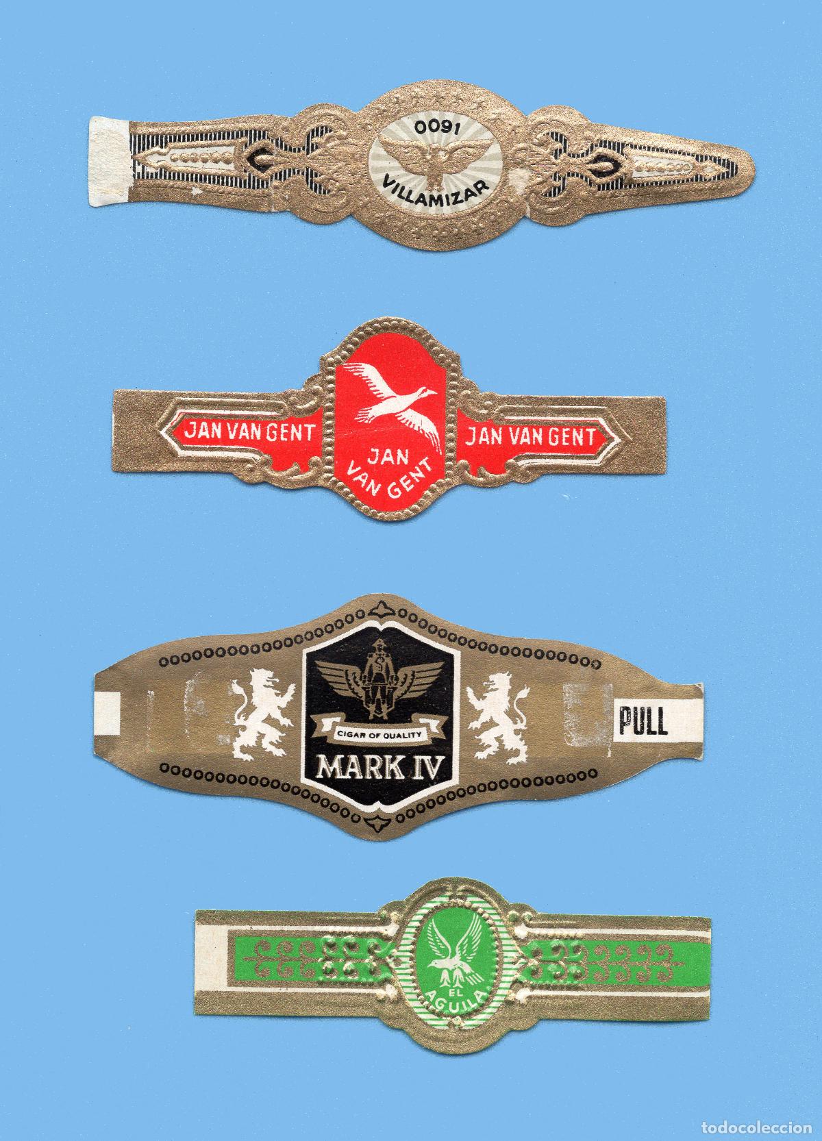 Vitolas de colecci&oacute;n: 4 VITOLAS CUBANAS ANTIGUAS - DISTINTAS MARCAS - TEM&Aacute;TICA FAUNA - AVES. &Aacute;GUILAS