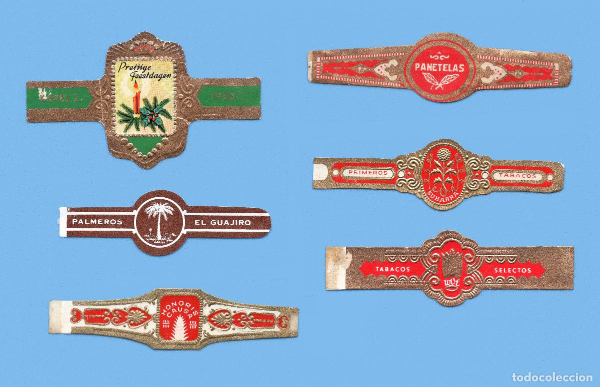 Vitolas de colecci&oacute;n: 6 VITOLAS ATIGUAS - DISTINTAS MARCAS - TEM&Aacute;TICA &Aacute;RBOLES Y FLORES
