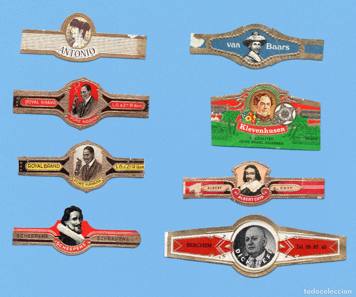 Vitolas de colecci&oacute;n: 8 VITOLAS ANTIGUAS - DISTINTAS MARCAS - PRICEDENCIA EUROPEA - TEM&Aacute;TICA HOMBRES