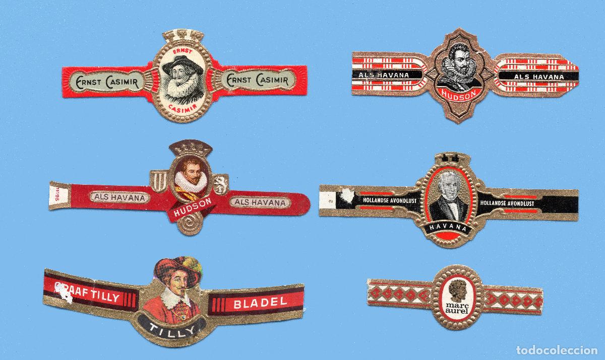 Vitolas de colecci&oacute;n: 6 VITOLAS ANTIGUAS - DISTINTAS MARCAS - PRICEDENCIA EUROPEA - TEM&Aacute;TICA HOMBRES