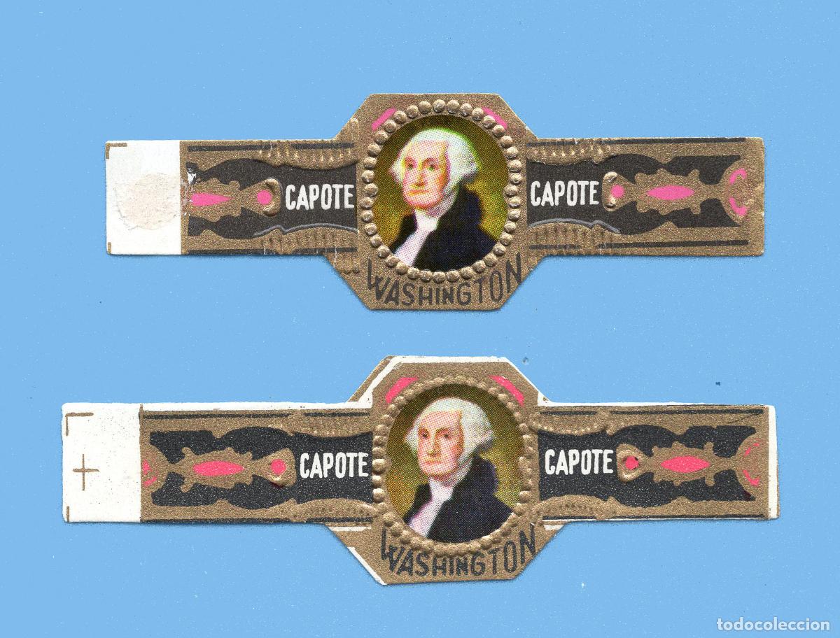 Vitolas de colecci&oacute;n: 2 VITOLAS ANTIGUAS - MARCA CAPOTE - PRICEDENCIA CANARIA - WASHINGTON