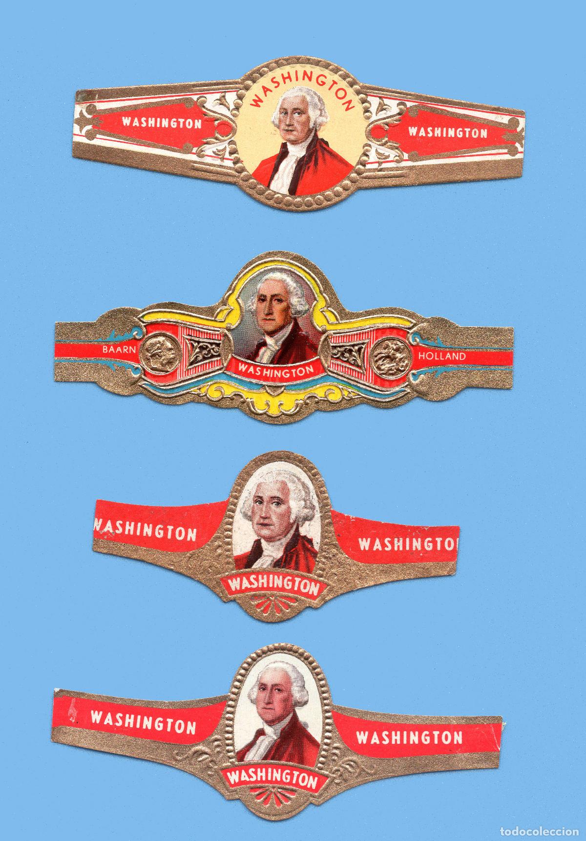 Vitolas de colecci&oacute;n: 4 VITOLAS ANTIGUAS - MARCA WASHINGTON- PROCEDENCIA HOLANDA - WASHINGTON