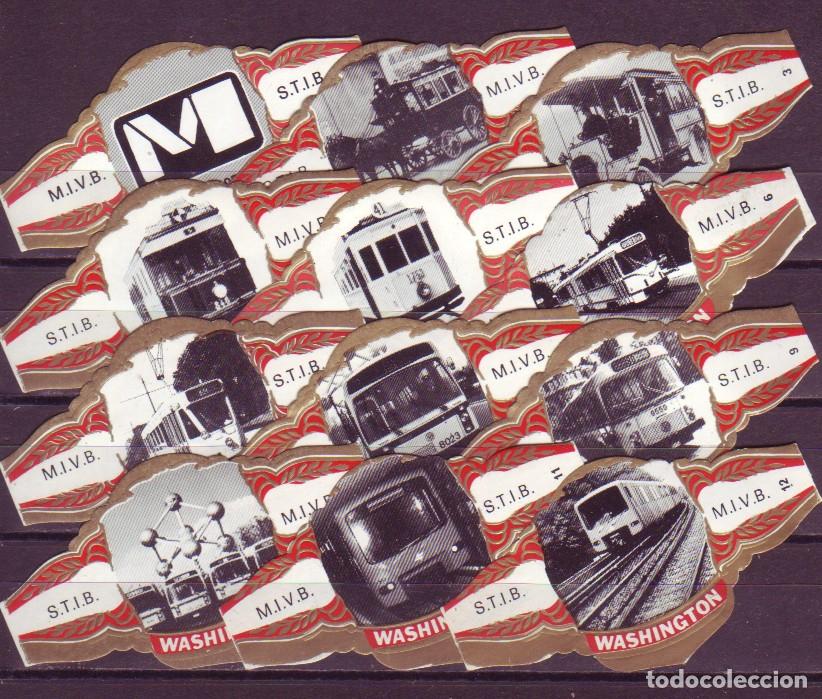 Vitolas de colecci&oacute;n: WASHINGTON, METRO DE BRUSELAS, ROJO, 12 VITOLAS, SERIE COMPLETA.
