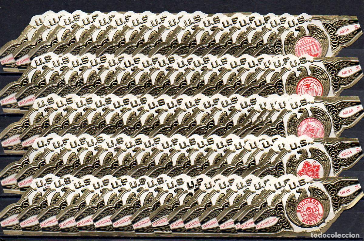 Vitolas de colecci&oacute;n: WASHINGTON, SELLOS OFICIALES U.S.A. ROJO, 80 VITOLAS, SERIE COMPLETA.