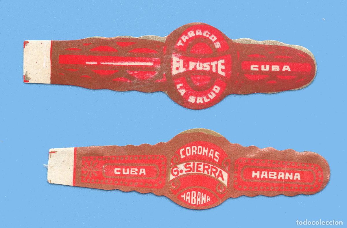 Vitolas de colecci&oacute;n: 2 VITOLAS CUBANAS ANTIGUAS (CHINCHALES) - MARCAS EL FUSTE Y G. SIERRA