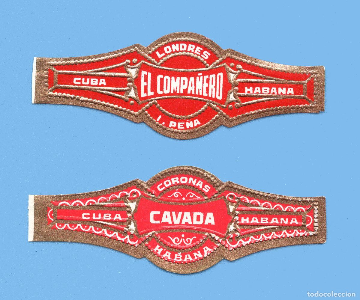 Vitolas de colecci&oacute;n: 2 VITOLAS CUBANAS ANTIGUAS (CHINCHALES) - MARCAS CAVADA Y EL COMPA&Ntilde;ERO