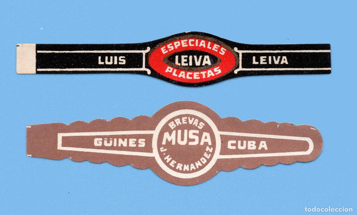 Vitolas de colecci&oacute;n: 2 VITOLAS CUBANAS ANTIGUAS (CHINCHALES) - MARCAS LEIVA Y MUSA