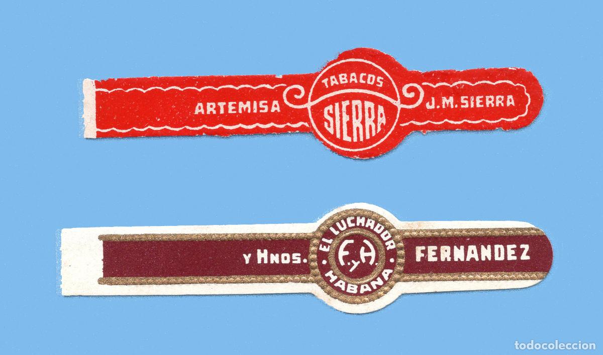 Vitolas de colecci&oacute;n: 2 VITOLAS CUBANAS ANTIGUAS (CHINCHALES) - MARCAS SIERRA Y EL LUCHADOR