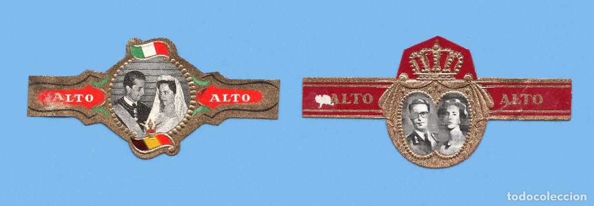 Vitolas de colecci&oacute;n: 2 VITOLAS ANTIGUAS - MARCA ALTO (B&Eacute;LGICA) - LOS REYES BALDUINO Y FABIOLA