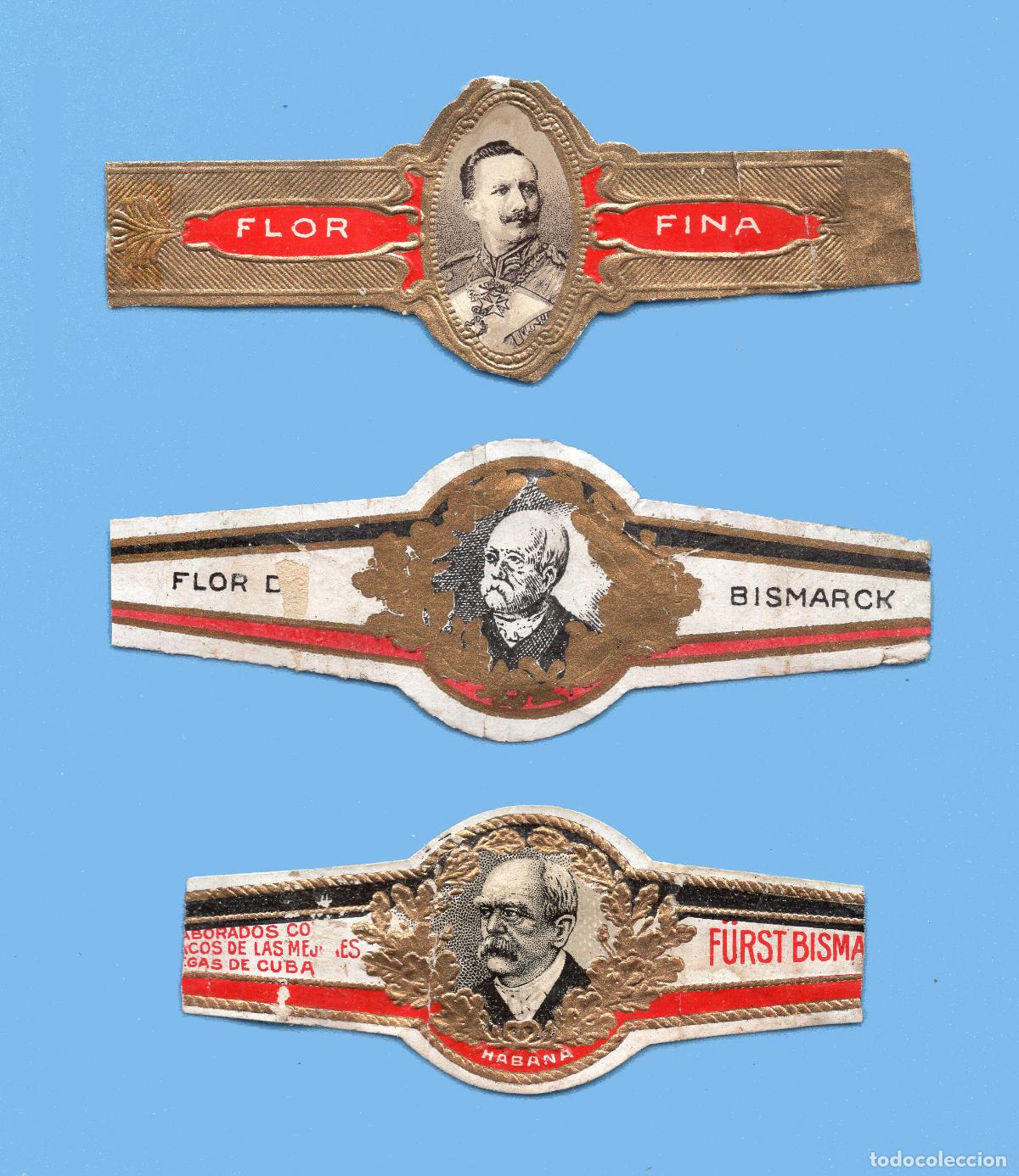 Vitolas de colecci&oacute;n: 3 VITOLAS ANTIGUAS - SIN MARCA - EL MARISCAL ALEM&Aacute;N BISMARCK Y GUILLERMO II