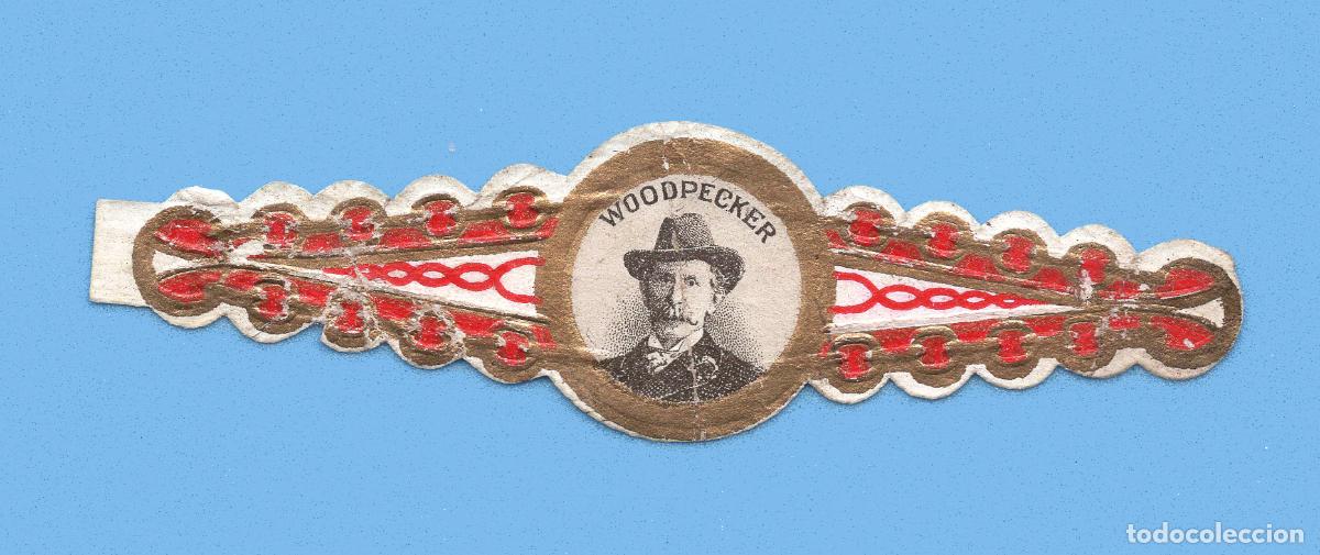 Vitolas de colecci&oacute;n: VITOLA ANTIGUA - MARCA WOODPECKER - PROCEDENCIA USA - TEM&Aacute;TICA PERSONAJES MASCULINOS