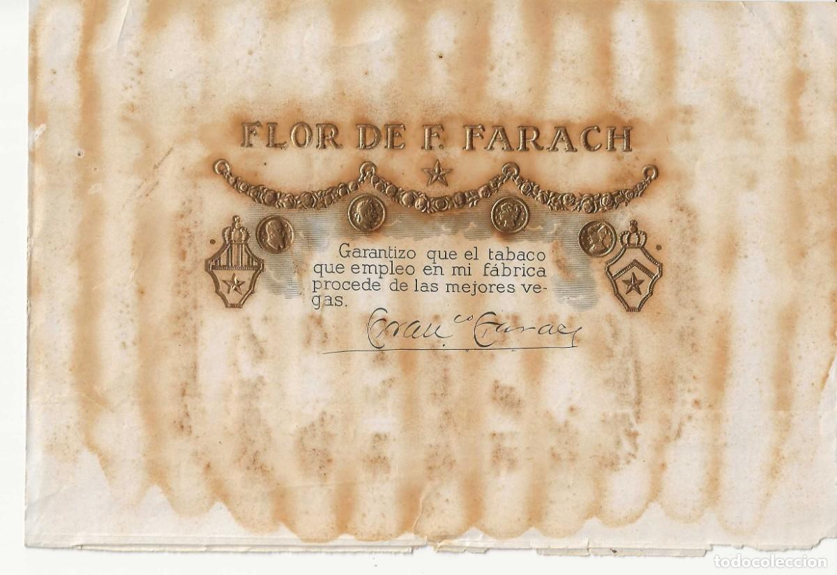 Vitolas de colecci&oacute;n: ANTIGUA HABILITACI&Oacute;N FLOR DE F. FARACH &ndash; HABANA CUBA &ndash; TABACOS &ndash; DORADA