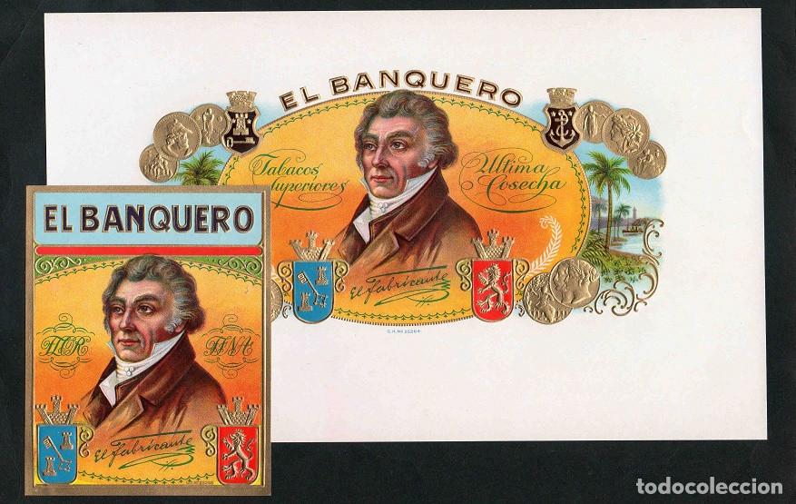 Vitolas de colecci&oacute;n: Vitolas, original litograf&iacute;as. Antiguas litograf&iacute;as de cajas de tabacos. El Banquero.