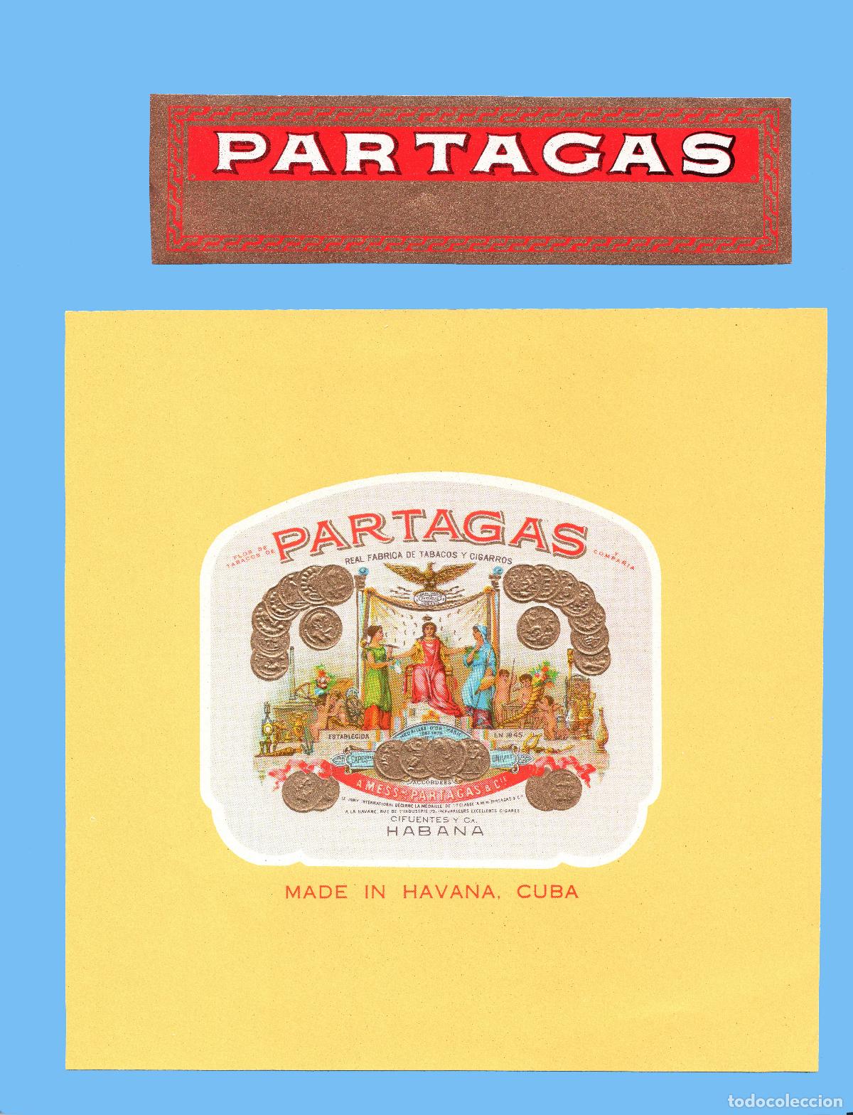 Vitolas de colecci&oacute;n: ANTIGUA ETIQUETA DE CAJA DE PUROS (HABILITACI&Oacute;N) - VISTA - MARCA PARTAGAS (CUBA)