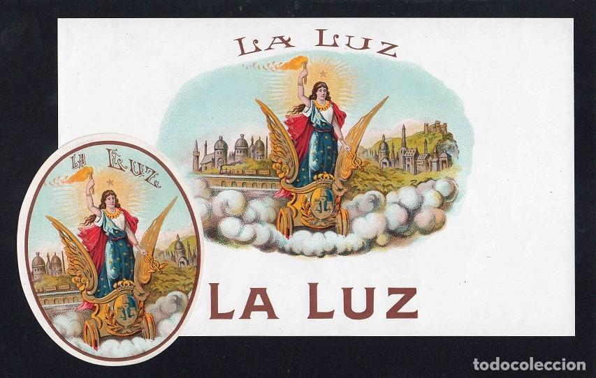 Vitolas de colecci&oacute;n: Vitolas, original litograf&iacute;as. Antiguas litograf&iacute;as de cajas de tabacos. La Luz (Habana).