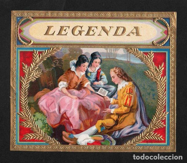 Vitolas de colecci&oacute;n: Vitola, original litograf&iacute;a. Antigua litograf&iacute;a de caja de tabacos. Legenda.