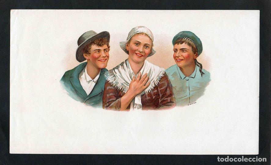 Vitolas de colecci&oacute;n: Vitola, original litograf&iacute;a. Antigua litograf&iacute;a de caja de tabacos. Fidelia. (Untitled).