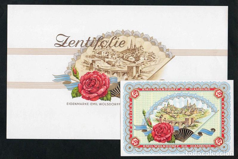 Vitolas de colecci&oacute;n: Vitolas, original litograf&iacute;as. Antiguas litograf&iacute;as de caja de tabacos. Zentifolie.