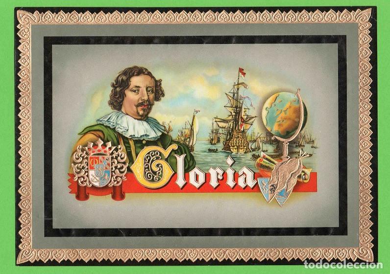 Vitolas de colecci&oacute;n: Vitola, original litograf&iacute;a. Antigua litograf&iacute;a de caja de tabacos. Gloria.