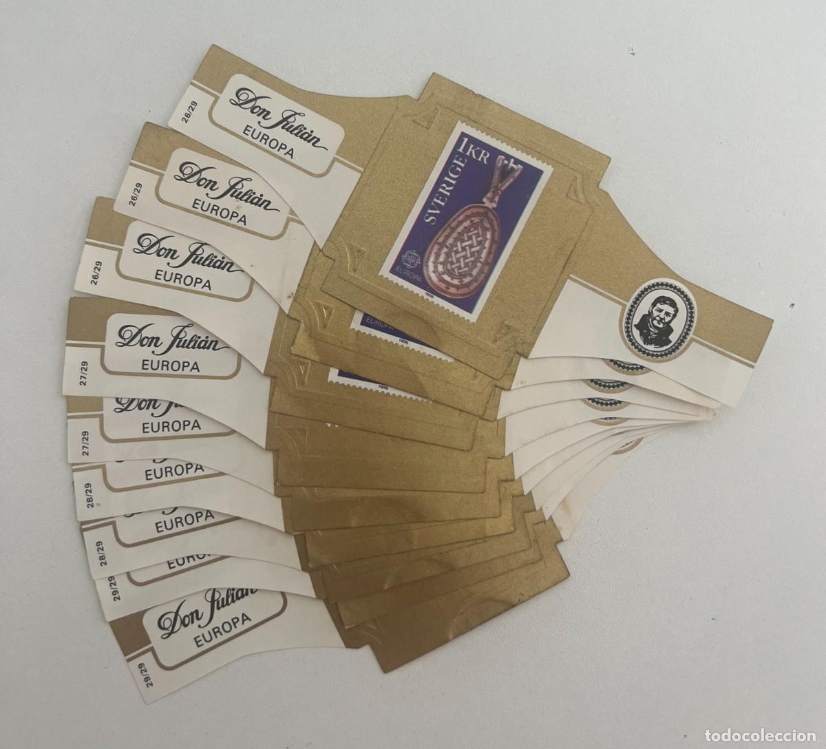 Vitolas de colecci&oacute;n: DON JULI&Aacute;N &ndash; EUROPA V &ndash; LOTE DE 9 VITOLAS REPETIDAS &ndash; N&Uacute;MEROS 26 A 29