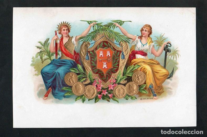 Vitolas de colecci&oacute;n: Vitola, original litograf&iacute;a. Antigua litograf&iacute;a de caja de tabacos. Untitled Dep: 628.