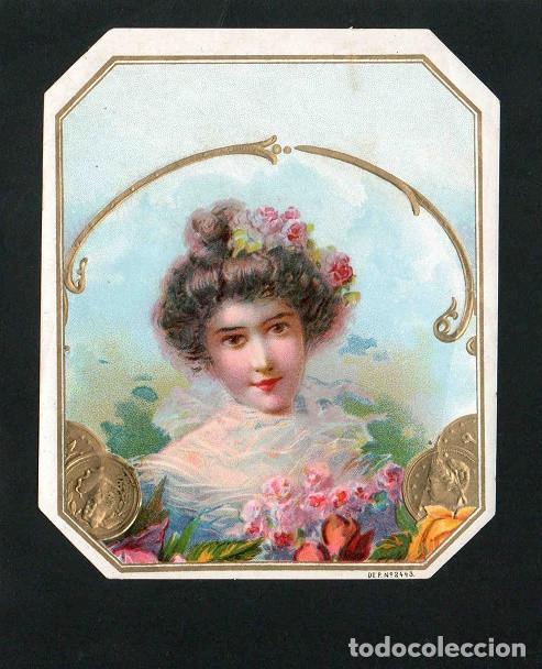 Vitolas de colecci&oacute;n: Vitola, original litograf&iacute;a. Antigua litograf&iacute;a de caja de tabacos. Lucca (Untitled) Dep: 2443.