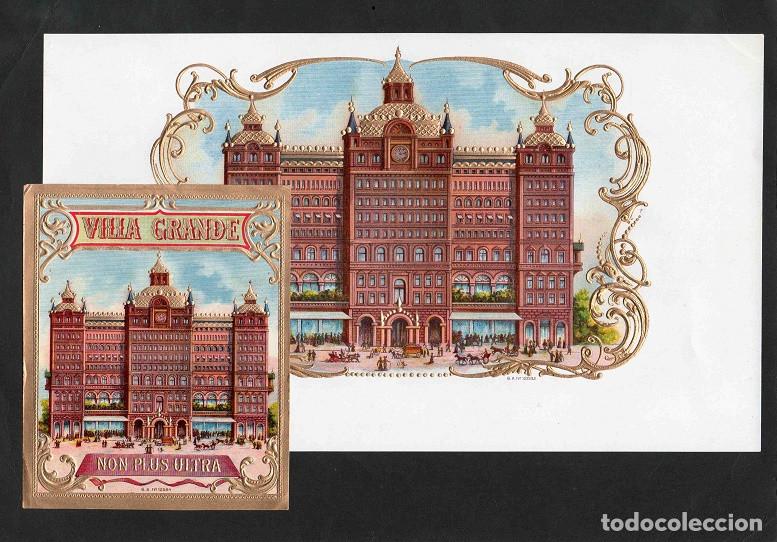 Vitolas de colecci&oacute;n: Vitolas, original litograf&iacute;as. Antiguas litograf&iacute;as de caja de tabacos. Villa Grande.