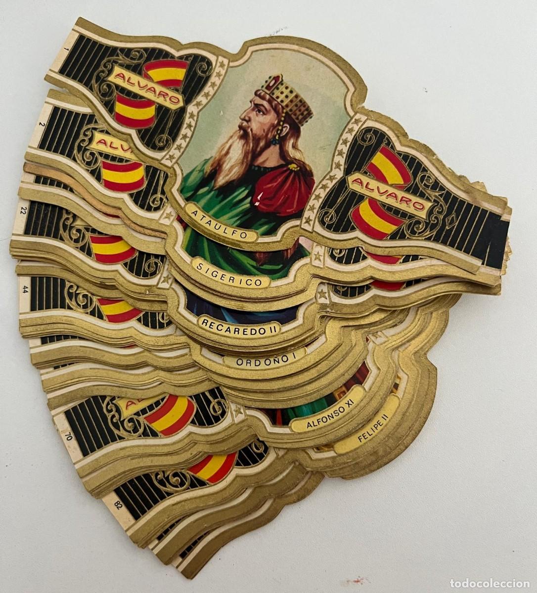 Vitolas de colecci&oacute;n: &Aacute;LVARO &ndash; REYES DE ESPA&Ntilde;A &ndash; COLECCI&Oacute;N INCOMPLETA DE 67 VITOLAS