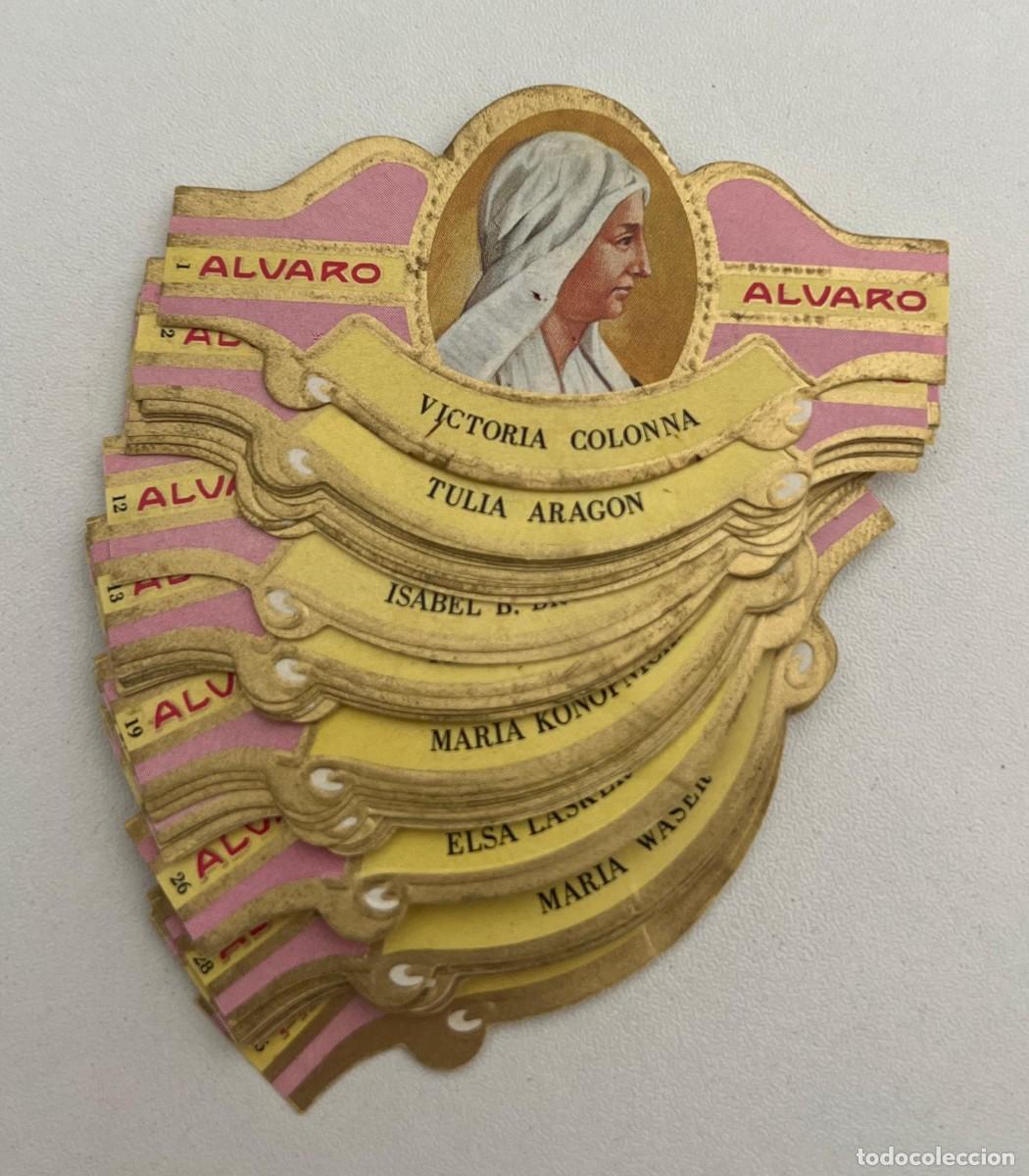 Vitolas de colecci&oacute;n: &Aacute;LVARO &ndash; MUJERES C&Eacute;LEBRES SERIE ROSA &ndash; LOTE DE 46 VITOLAS REPETIDAS
