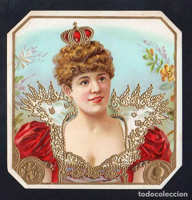 Vitolas de colecci&oacute;n: Vitola, original litograf&iacute;a. Antigua litograf&iacute;a de caja de tabacos. Mi Corona (Habana) (Untitled).