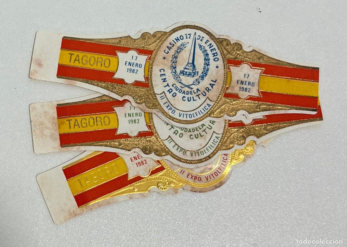 Vitolas de colecci&oacute;n: TAGORO &ndash; II EXPOSICI&Oacute;N VITOLF&Iacute;LICA DE CIUDADELA &ndash; COLECCI&Oacute;N COMPLETA DE 3 VITOLAS