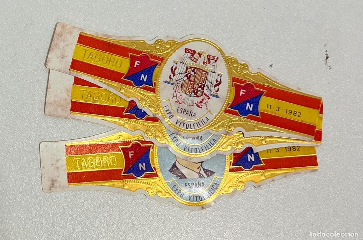 Vitolas de colecci&oacute;n: TAGORO &ndash; EXPOSICI&Oacute;N VITOLF&Iacute;LICA FN ESPA&Ntilde;A 1982 &ndash; COLECCI&Oacute;N COMPLETA DE 3 VITOLAS