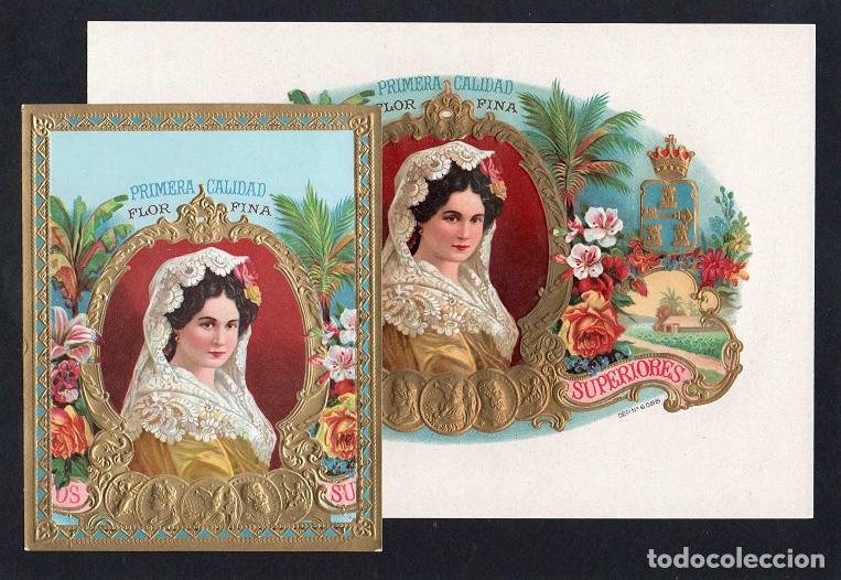 Vitolas de colecci&oacute;n: Vitolas, original litograf&iacute;as. Antiguas litograf&iacute;as de caja de tabacos. Primera Calidad.