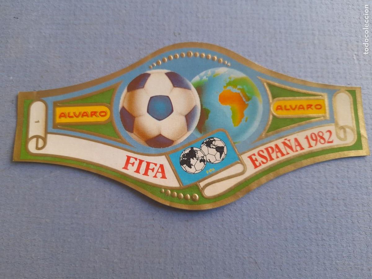 Vitolas de colecci&oacute;n: Vitola &Aacute;lvaro FIFA mundial f&uacute;tbol Espa&ntilde;a 1982 13x6cm aprpx