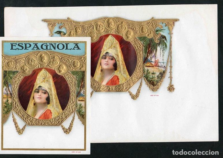 Vitolas de colecci&oacute;n: Vitolas, original litograf&iacute;as. Antiguas litograf&iacute;as de caja de tabacos. Espagnola.