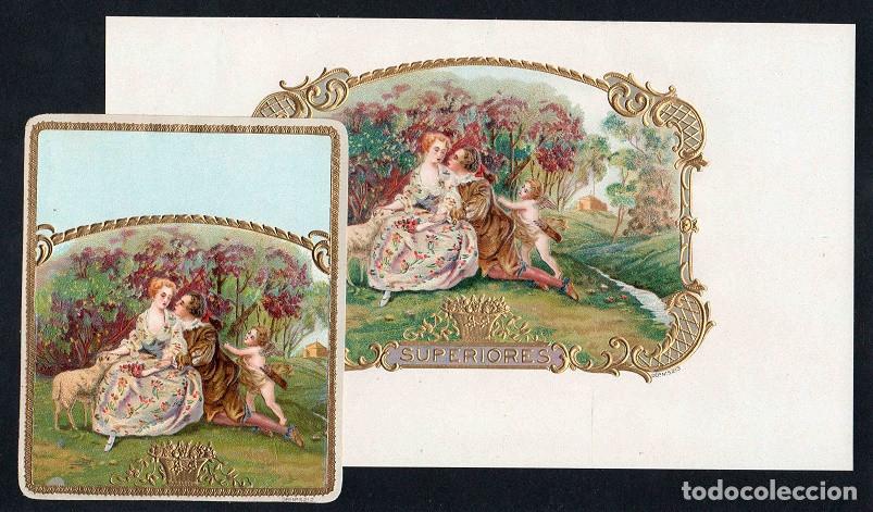 Vitolas de colecci&oacute;n: Vitolas, original litograf&iacute;as. Antiguas litograf&iacute;as de caja de tabacos. Cupido (Untitled).
