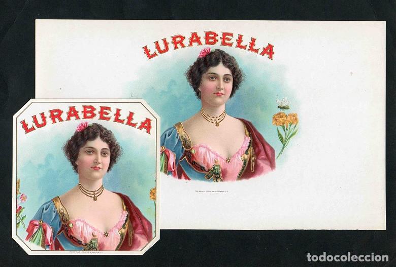 Vitolas de colecci&oacute;n: Vitolas, original litograf&iacute;as. Antiguas litograf&iacute;as de caja de tabacos. Lurabella.