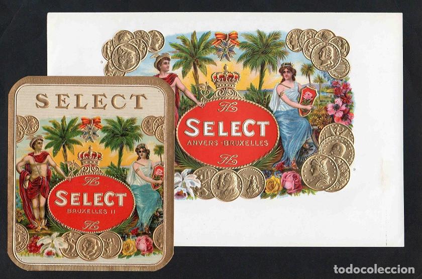 Vitolas de colecci&oacute;n: Vitolas, original litograf&iacute;as. Antiguas litograf&iacute;as de caja de tabacos. Select.