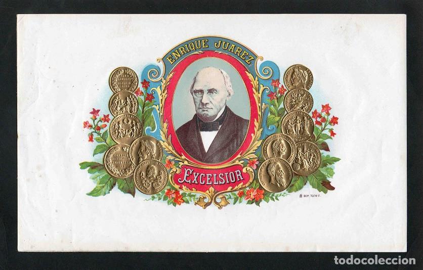 Vitolas de colecci&oacute;n: Vitola, original litograf&iacute;a. Antigua litograf&iacute;a de caja de tabacos. Enrique Juarez.
