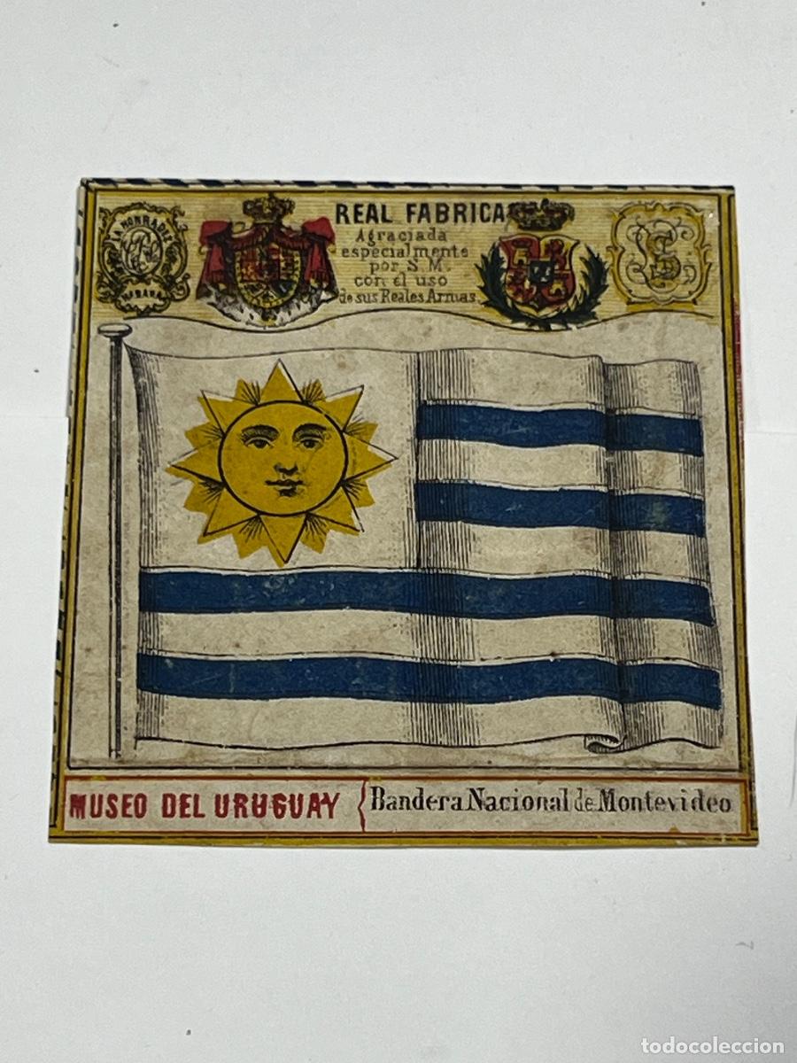 Vitolas de colecci&oacute;n: HABILITACI&Oacute;N. VISTA - BOFET&Oacute;N. REAL F&Aacute;BRICA. MUSEO DEL URUGUAY. BANDERA NACIONAL DE MONTEVIDEO