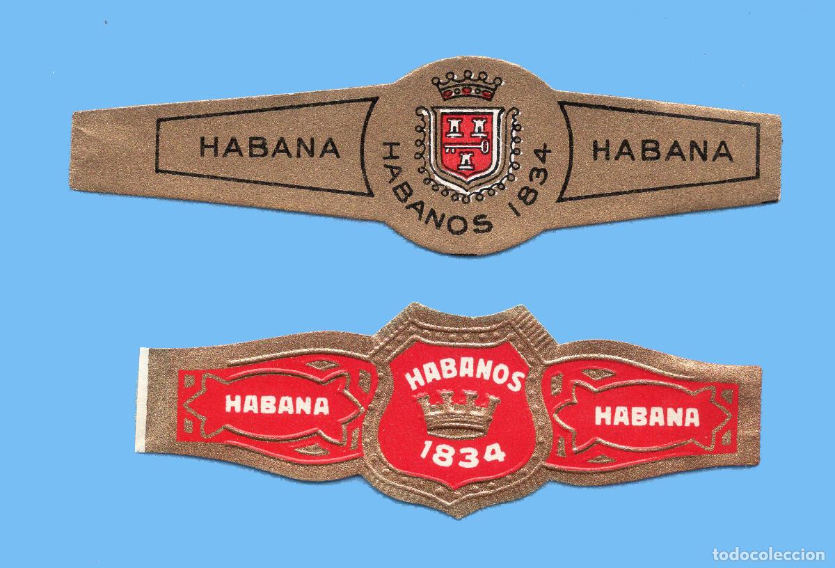 Vitolas de colecci&oacute;n: 2 VITOLAS CUBANAS ANTIGUAS - MARCA 1834